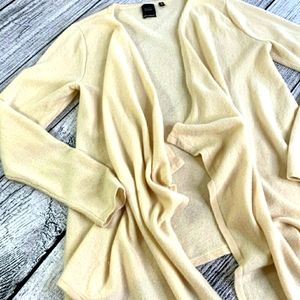 Saks Fifth Avenue Waterfall Cashmere Cardigan M